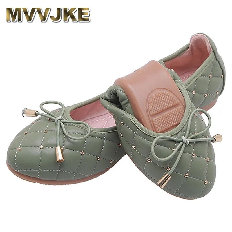 

MVVJKE Microfiber Bow-Front Womens Ballet Flats Summer Candy Color Studded Flats Ladies Round Toe