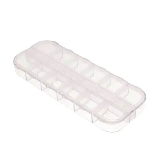 

12-Compartment Empty Storage Case Box for Nail Art Glitter Rhinestones Craft Tool Set