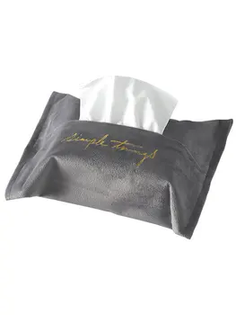 

European Style Velvet Tissue Box Pumping Napkin Cover Classical Paper Holder Storage Bag Wedding Room Car Hotel Decorative