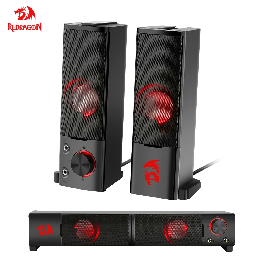 Redragon GS550 aux 3.5mm powerful 2.0 stereo surround music speakers sound bar for PC computer notebook TV Mp3 loudspeakers