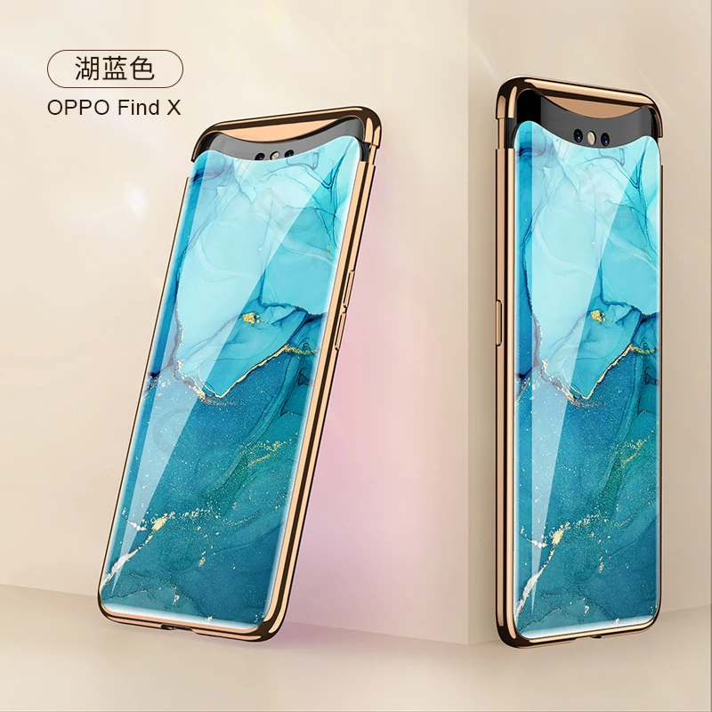 oppo phone cover GKK Tempered Glass Pattern Case For OPPO Find X Luxury Plating Frame With Protector Film Cover For OPPO Find X Case Shell Coque casing oppo Cases For OPPO