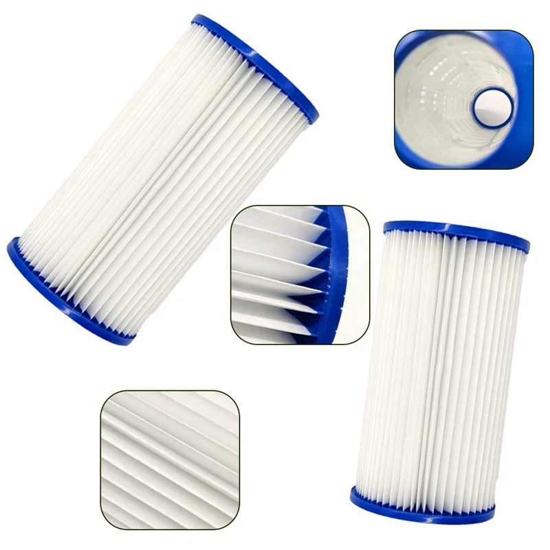 2pcs Water Filter Pump Cartridge Strainer Tub Spa Bath Swimming Pool Water Filter Pump Replacement Tool Type A Paper Filter