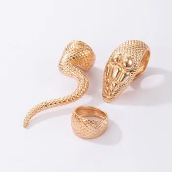 Gold Emo Snake Jewelry Ring