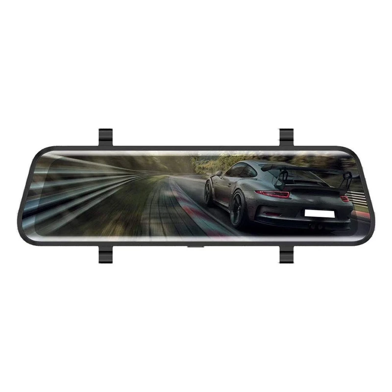 

10 inch Dash Cam Car Dvr Stream Media Dual Lens Mirror Full Press Screen Hdr Reversing Backup Camera Kit, Front And Rear View Ca