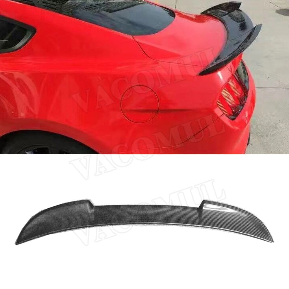 Carbon Fiber Rear Lip Spoiler Wings for Ford Mustang GT V8 V6 GT350R Coupe 2015 2016 2017 Car styling FRP Bumper