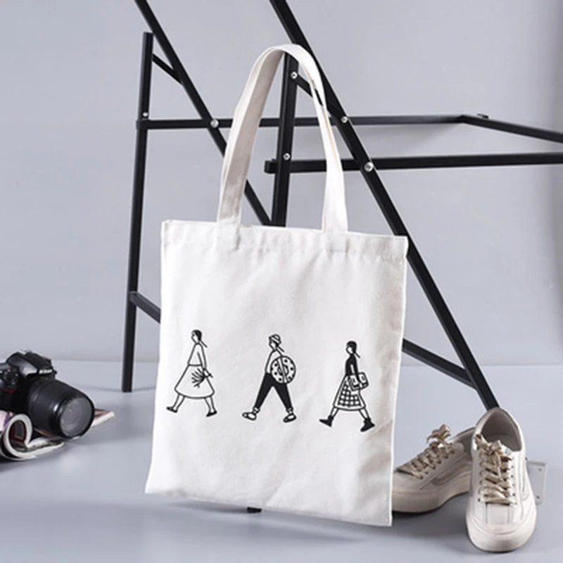 

2019 Ladies Handbags Cloth Canvas Tote Bag Cotton Shopping Travel Women Eco Reusable Shoulder Shopper Bags bolsas de tela