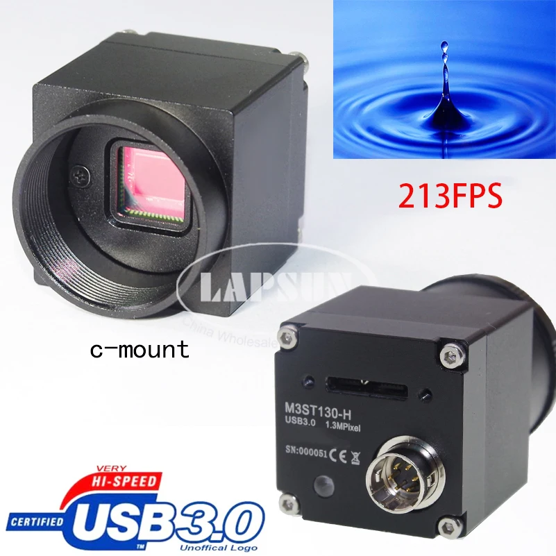 12MP USB Electronic Industrial Camera 1080P 30FPS High Speed Industrial Video Microscope Set 150X C-Mount Lens 1Free Driver Compatible with Windows Linux Mac 