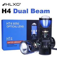 9003 hb2 led h4 kit de conversão lente óptica projetor ht4 mini mais seguro mais brilhante controle emc início rápido nebbia correndo luzes hlxg