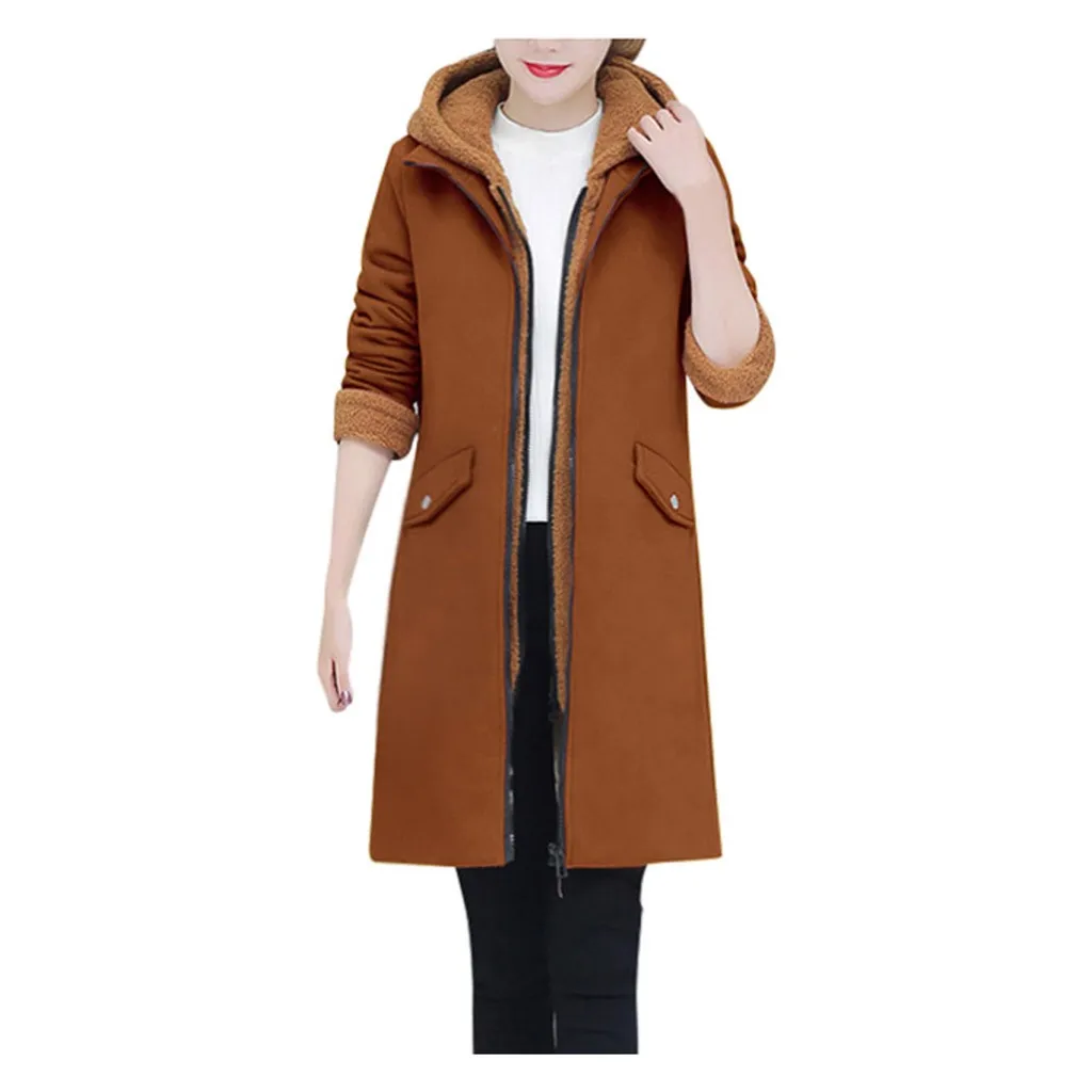 Chaqueta manteau femme, зимнее пальто для женщин, свободная верхняя одежда, однотонные куртки с хлопковой подкладкой, пальто с карманами, abrigos mujer invierno