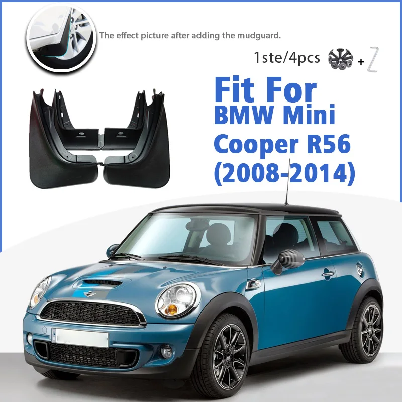 Mudguard For BMW Mini Cooper R56 2008-2014 Front Rear 4pcs Mudflaps Mudguards Car Accessories Auto Styline Splash Guard Fender | Автомобили