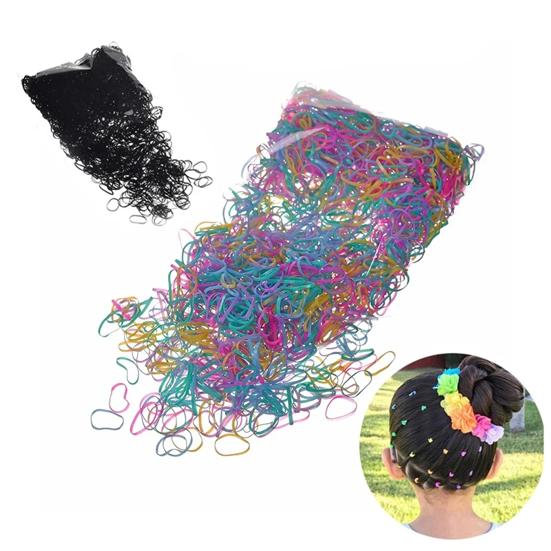 

2000pcs/set Disposable Mini Small Clear Rubber Hair Elastic Braids Plaits Braiding Band for Children