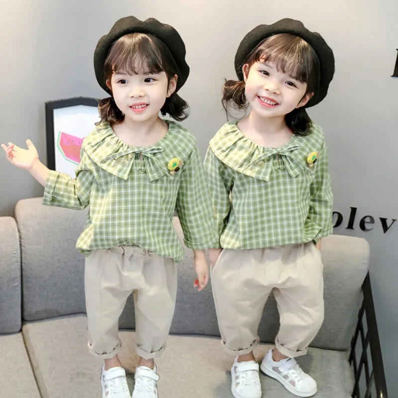 

Girls Autumn Clothing 2019 Baby New Style Korean-style Long Sleeve Fashionable Two-Piece Set 0-5-Year-Old Children Western Style