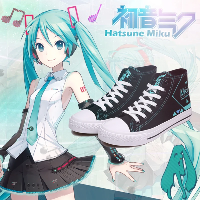 

Anime Hatsune Miku Cosplay Shoes Miku Cosplay Canvas Shoes Halloween Carnival Party Daily Leisure Shoes