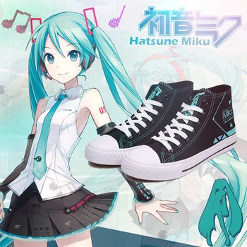 

Anime Hatsune Miku Cosplay Shoes Miku Cosplay Canvas Shoes Halloween Carnival Party Daily Leisure Shoes