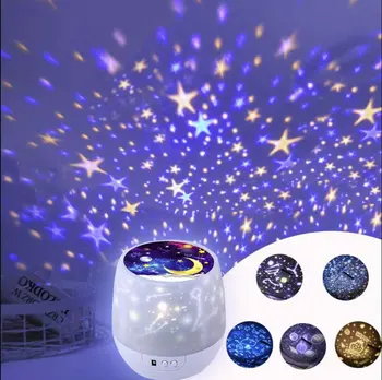 

Colorful Starlight Projection Lamp Night Light Rotation Starry Moon Night Lamp USB Charging For Birthday Gift Romantic Children