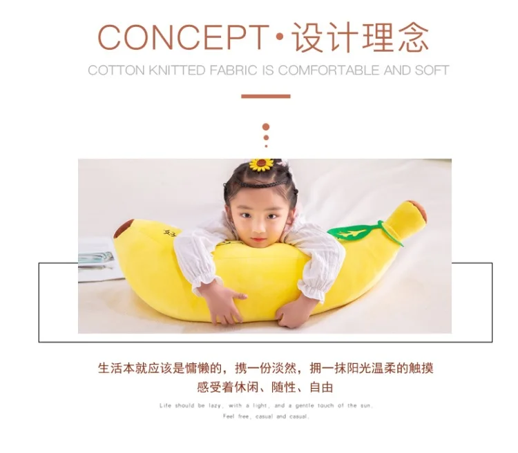 Creative Cartoon Large Size Banana Pillow Model Expression Plush Toys CHILDREN'S Toy Birthday Gift