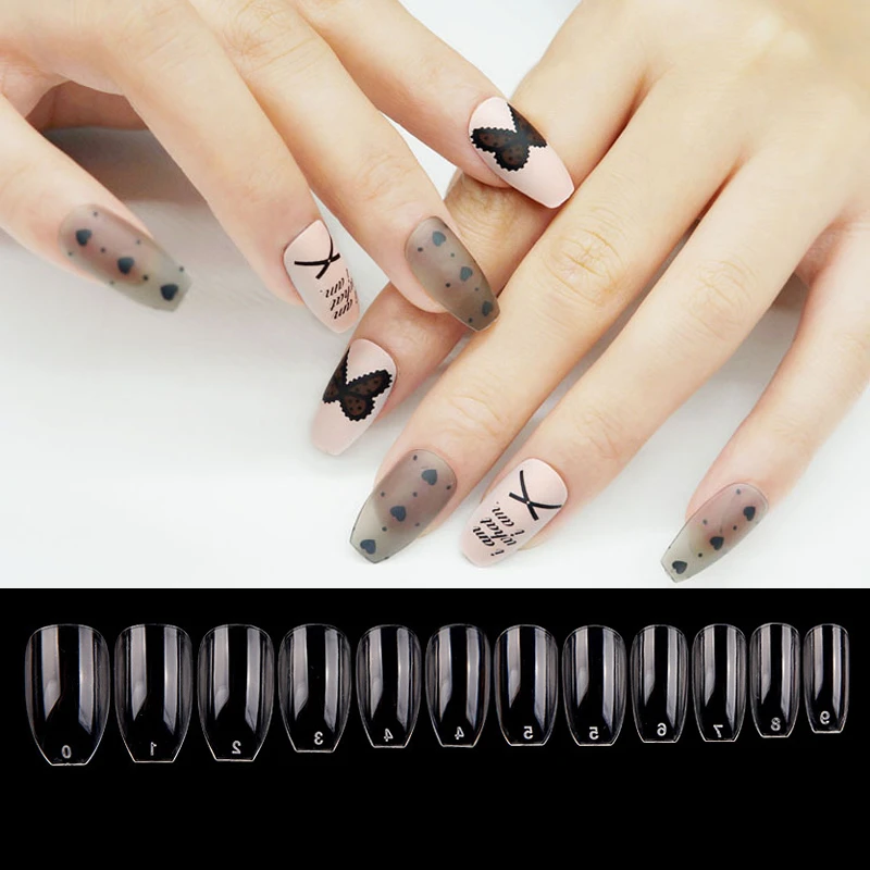 600 Pcs Short Ballerina Nails Kit Manicure Gel Uv Acrylic Nail Tips Coffin French False Nail Art Tips Clear Bag Faux Ongle Kit False Nails Aliexpress