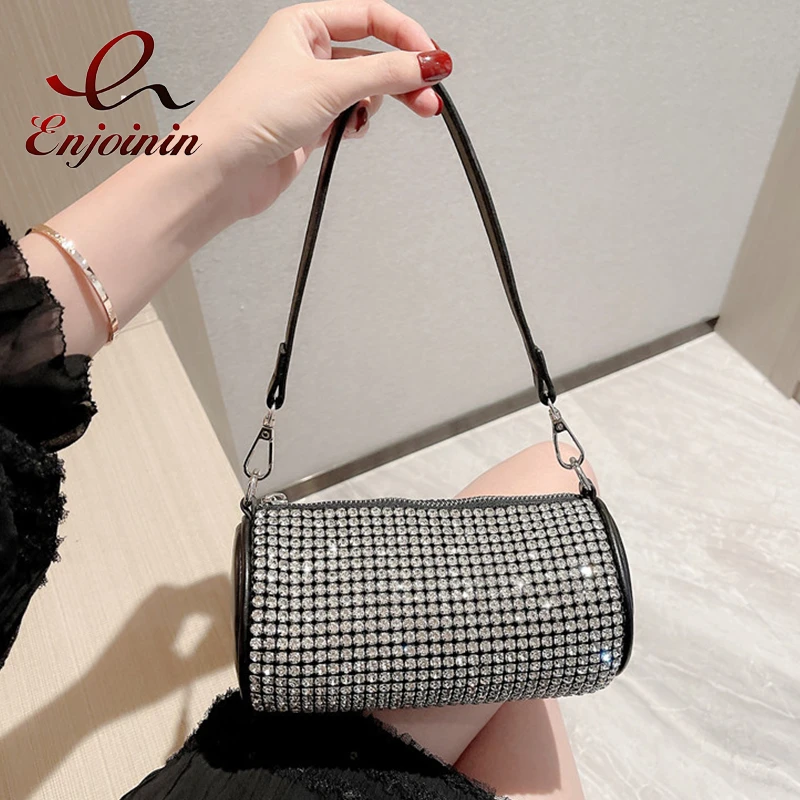 Bolso de lujo para mujer, Cartera de mano con diamantes de imitación brillantes, de diseñador de moda, elegante|Bolsos de hombro| - AliExpress