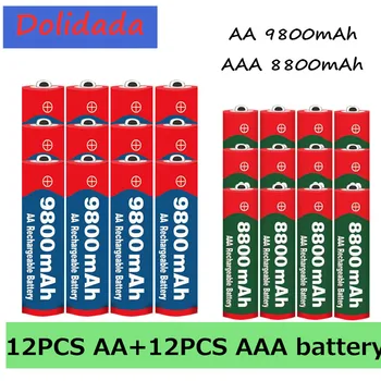 

2020 New 1.5V AA 9800 mAh+1.5V AAA 8800 mAh Alkaline1.5V Rechargeable Battery For Clock Toys Camera battery