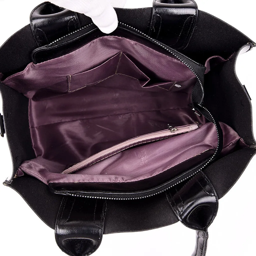 3 шт., набор женских сумок, сумка из искусственной кожи с узором, одноцветная женская сумка, сумка через плечо, кошелек, сумки для женщин#38