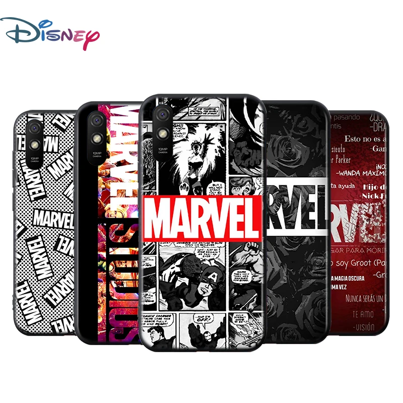 Черный мягкий чехол для телефона с принтом Marvel Мстители Xiaomi Redmi 9T 9I 9AT 9A 9C 9 8A 8 7A 7 6A 6