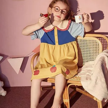 

New 2020 Summer Baby Princess Nightgowns Toddler Sleepwear Girl Nightgown Cotton Nightgown Kids Children Night Dress,#5602