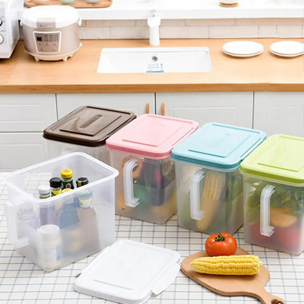 

9L Plastic Oversized Storage Tank Food Storage Container Sealed Box Cereal Nut Container Kitchen Assortment Food Storage Box