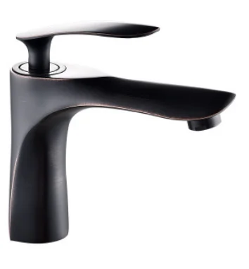 3color European Brass Creative Heightenin Faucet Balcony Bathroom Wash Basin Hot And Cold Water Mixing Tap Counter Basin Bibcock - Цвет: Retro black-S
