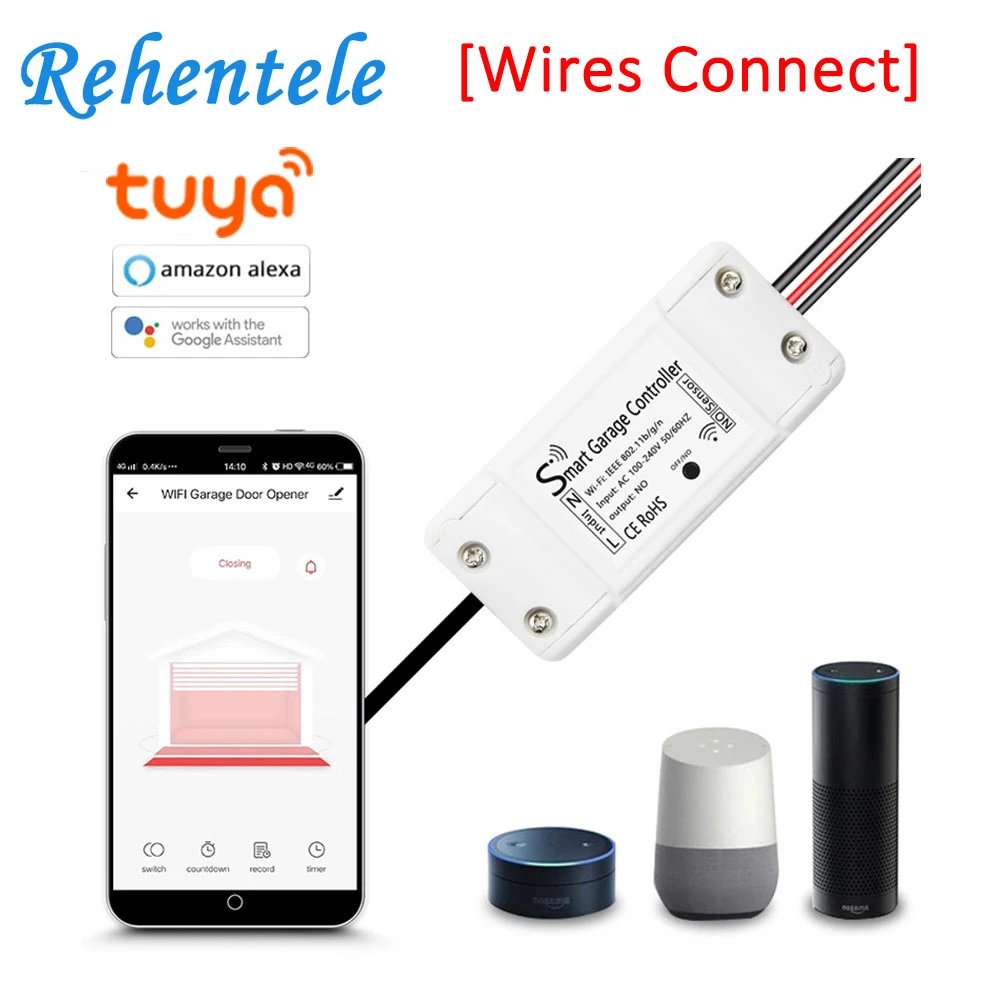 WiFi Smart Garage Door Opener Controller Smartphone Alexa Google Home