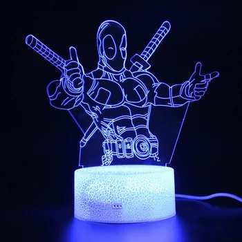 

Deadpool Figure Legends Lamp Table Lamp Kids Gifts Sleep Light Party Decoration Nightlight Projection Lamp