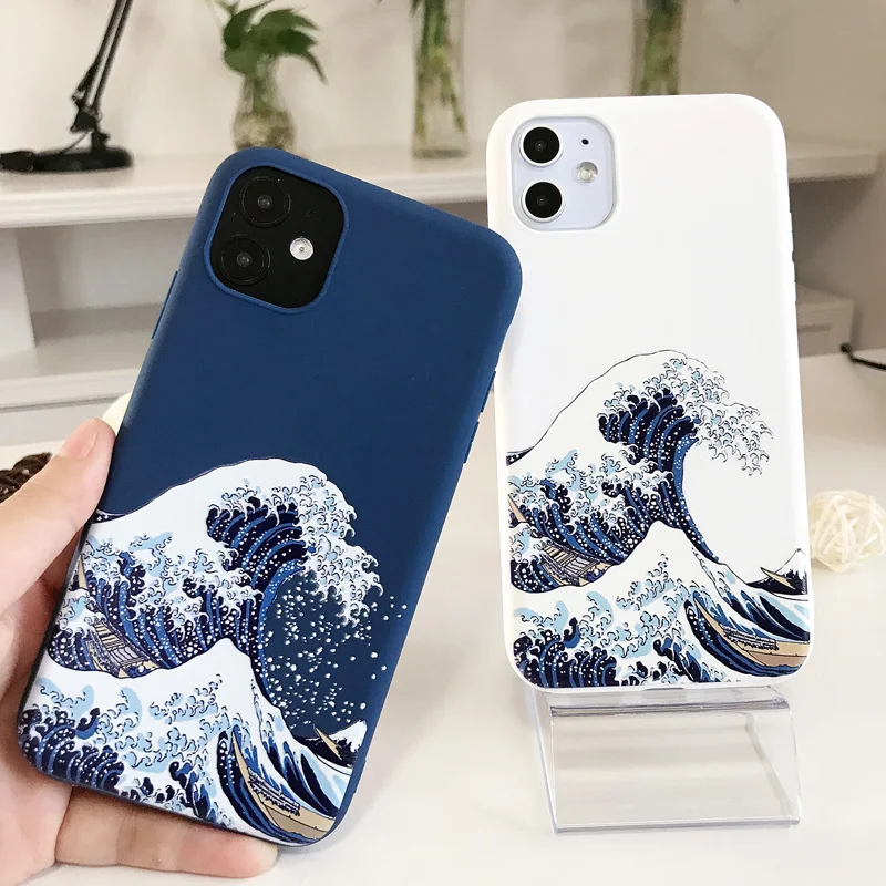 Волшебный серфинг для iphone X XS MAX XR большая волна kanagawa чехол мягкий Чехлы iPhone 12 11 pro 6