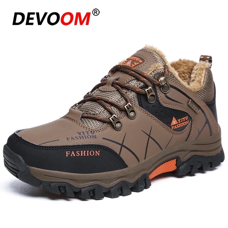 Зимняя обувь для треккинга и пешего туризма мужская кожаная водонепроницаемая