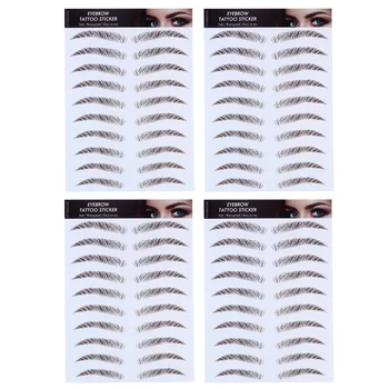 

4pcs 6D Hair-Like Eyebrows Grooming Sticker False Eyebrows Sticker for Girl