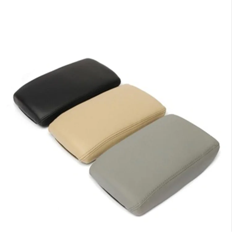 CNWAGNER Auto-Stil Leder Schwarz Beige Grau Auto-Armlehnenabdeckung Mittelkonsole Armlehnenabdeckung für Audi A6 C6 2005-2011 für Autos – Detail 2
