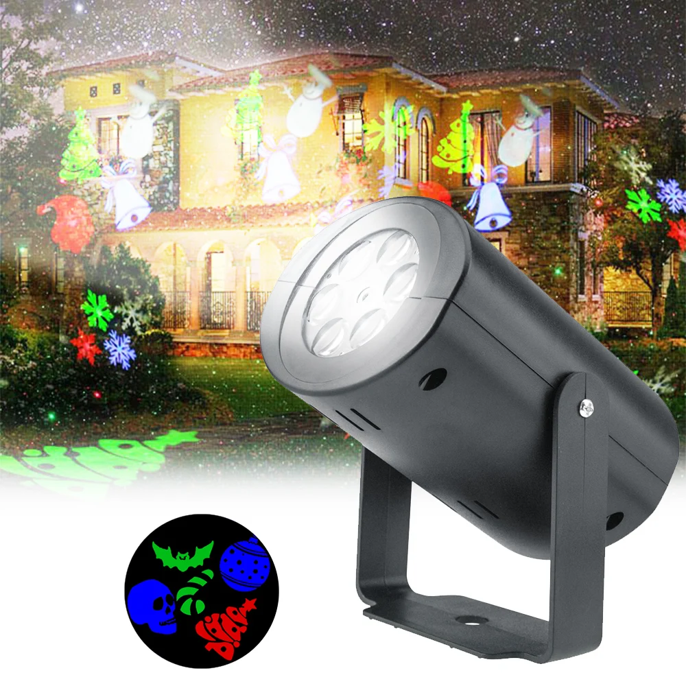 Anpro 12 шаблон Открытый водонепроницаемый светодиодный рождественский снежинка проектор лампа прожектор День рождения Хэллоуин Свадьба