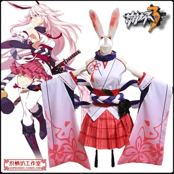 

Anime game MmiHoYo Yae Sakura full uniform for women Halloween carnival purim Cosplay Lolita cherry kimono dress Fancy Dress