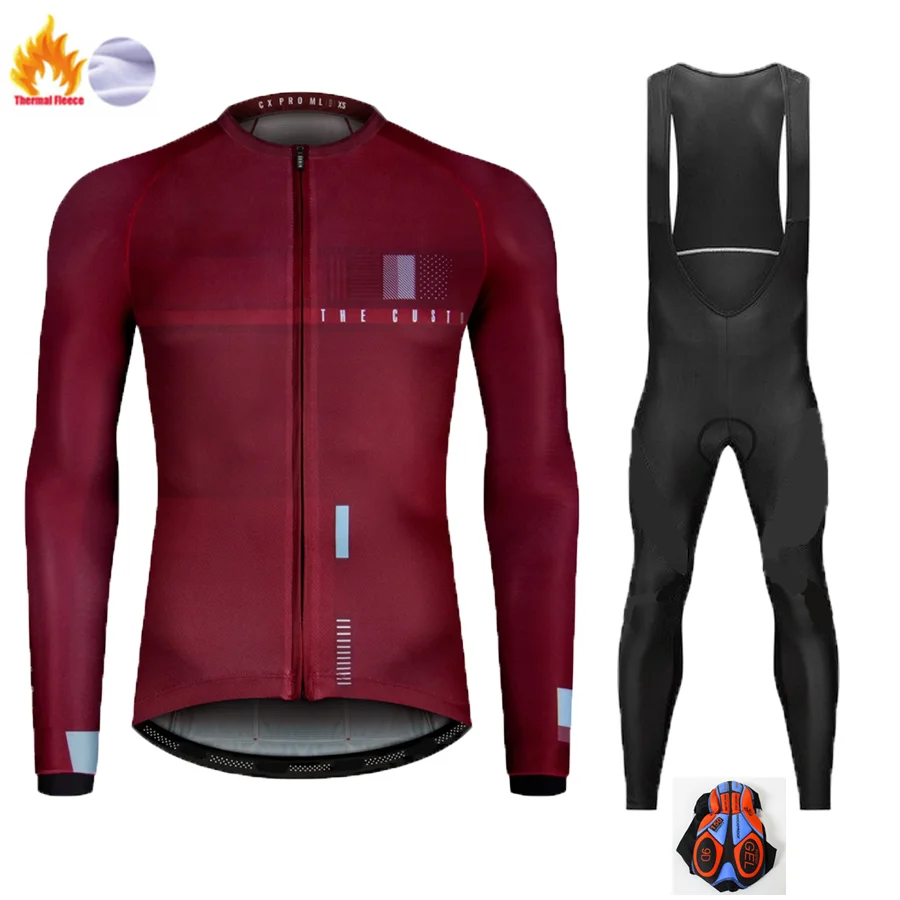 Winter Cycling Suit Новинка, спортивный термальный флисовый комплект для велоспорта, велосипедные шорты, велосипедные Джерси, набор Ropa Ciclismo Hombre, комплект для велоспорта - Цвет: Winter Cycling Suit
