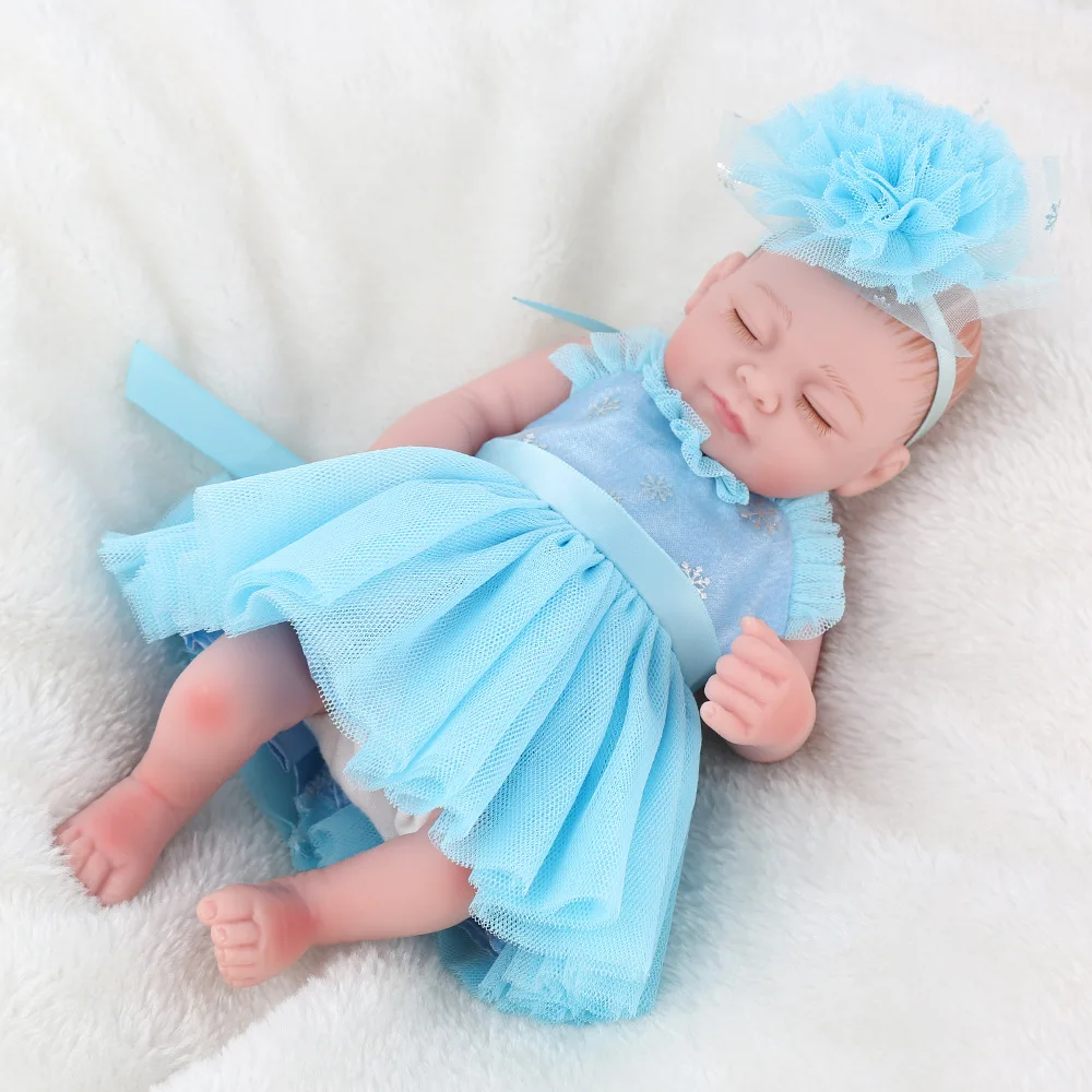 

28cm mini baby doll reborn silicone Baby girl Dolls soft Silicone Boneca Reborn lifelike Realistic Doll toys for kids playmate