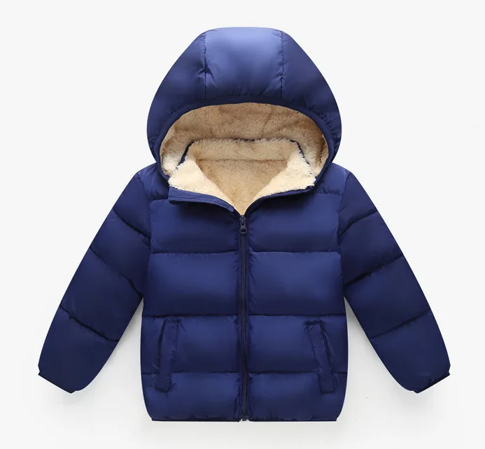 

2019 Autumn And Winter New Style Children Berber Fleece Cotton-padded Clothes Brushed And Thick Warm-Take off Hat Cotton-padded