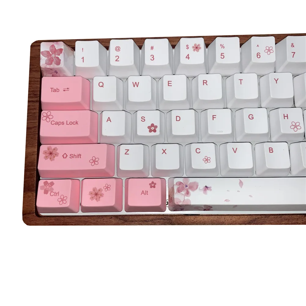 Keycap para Gh60 Sakura Keycap Conjunto Mechanische Toetsenbord Rk61 - Alt61 Annie Poker Gk61 60% Pbt Oem - Imagem 2
