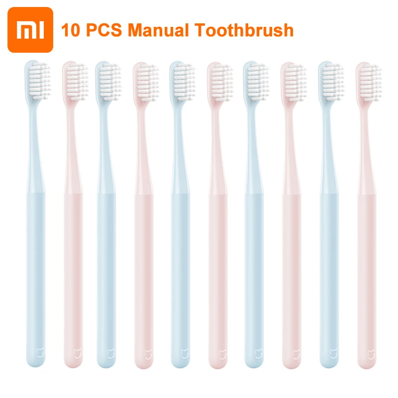 Xiaomi-cepillo de dientes Mijia, Original, redondo, suave y superfino, para limpieza profunda del sarro, 10 Uds.