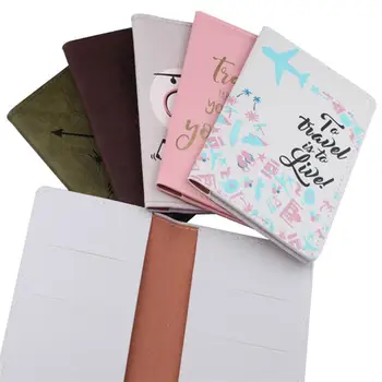 

Fashion Women Men Passport Cover PU Leather Printed Travel ID Credit Card Passport Holder Packet Wallet Purse Bags Pouch