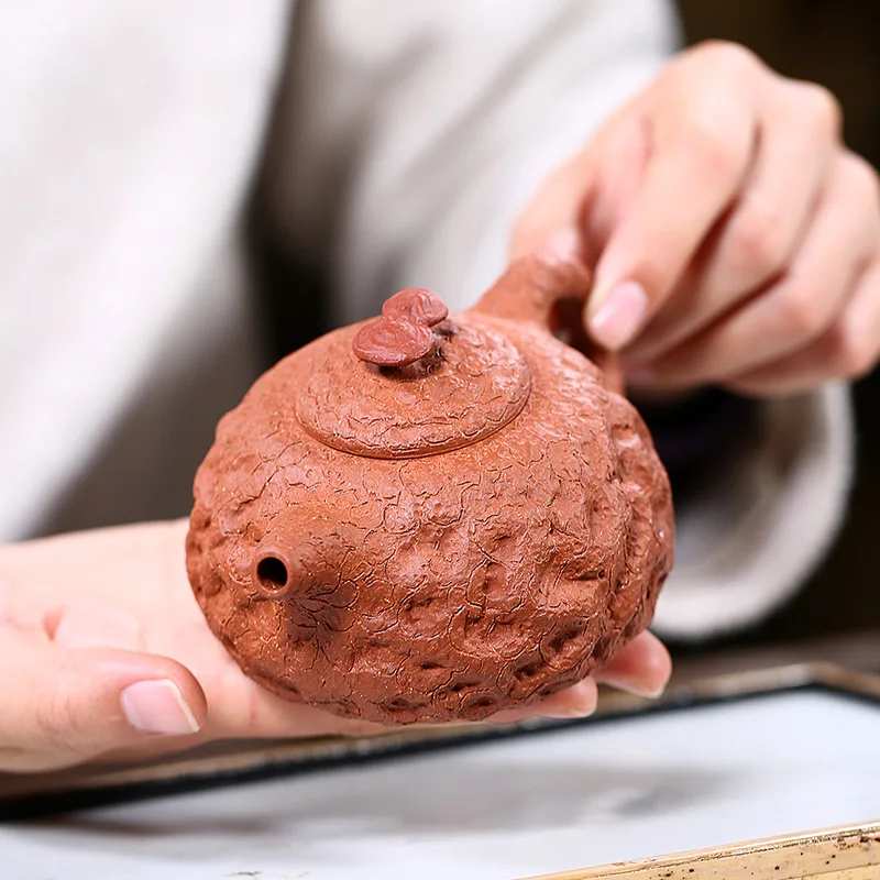 Handmade Kung-Fu Teaware, Dropping Mud, Ganoderma Lucidum, Spring Teapot, Zisha Teapot, Yixing Handmade Pot, Purple Clay, Puer