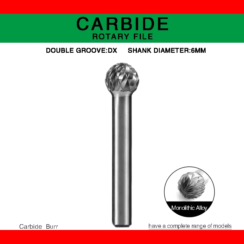 Hand tools DX TYPE Head Tungsten Carbide Alloy Rotary File Drill Milling Carving Bits Power Tool Rat-tail file Cutters for Wood