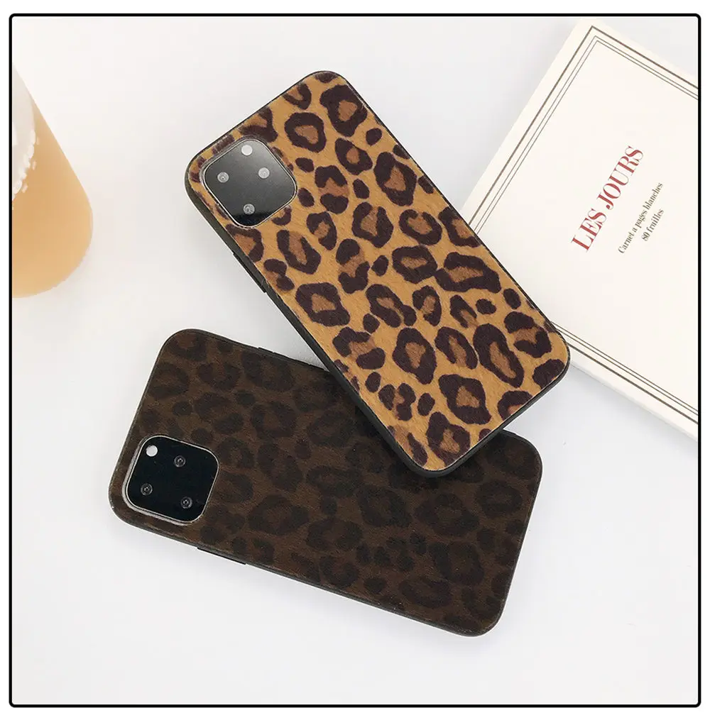 Lovebay теплый плюшевый чехол для iPhone 7, 8, 6, 6s Plus, 11 Pro, X, XR, XS, Max, Леопардовый принт, чехол для телефона, Жесткий ПК, Пластиковая Задняя Крышка