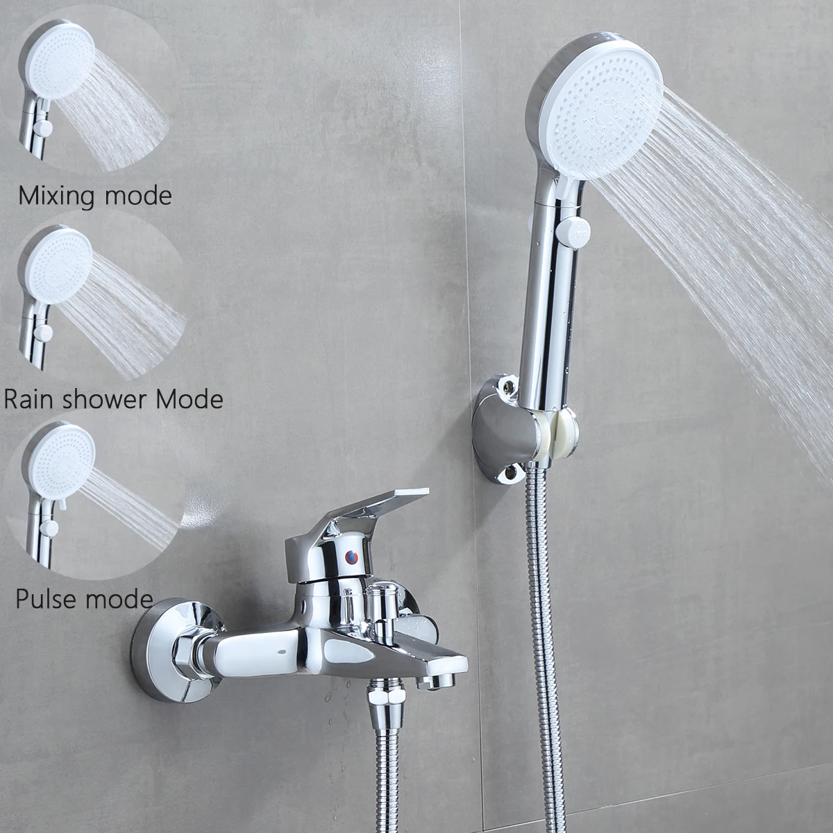 Handheld shower combination set home bathroom accessories shower set 3 mode hot and cold water mixer with hose