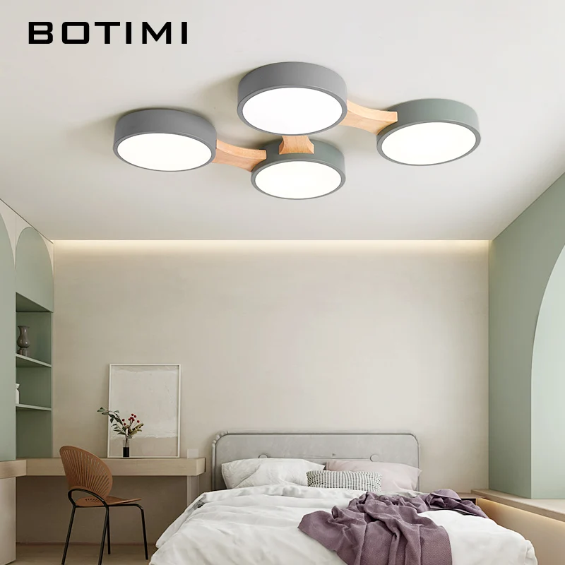  BOTIMI 220V LED Ceiling Lights With Round Metal Lampshade For Living Room Modern Surface Mounted Ce - 4000051778749
