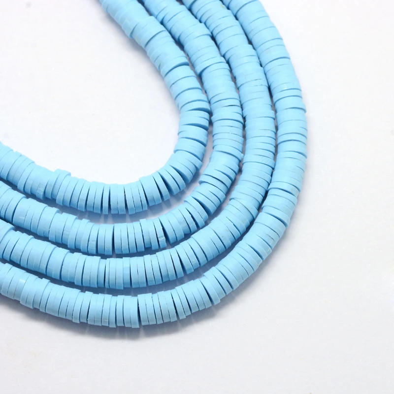 

380~400pcs/strand 6mm Flat Round Handmade Polymer Clay Loose Boho African Disc Beads Spacers for Jewelry Making Findings