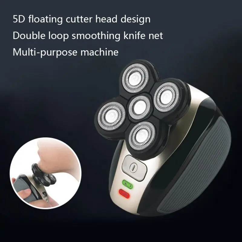 Новые 5 шт/упаковка-головки электрическая бритва для бритья Для мужчин 4D Водонепроницаемый USB Перезаряжаемые многофункциональная бритва