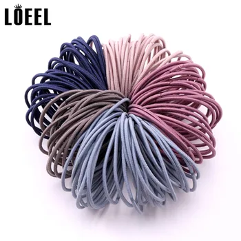 

50Pcs/Pack Simple Basic Rubber Band Solid Color Elastic Hair Band Ponytail Holder Scrunchie Headbands For Women Hair Accessories